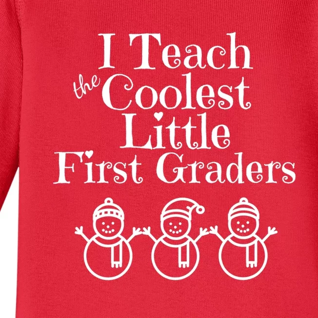 Snowman First Grade Teacher Shirt Coolest Little 1st Graders Baby Long Sleeve Bodysuit