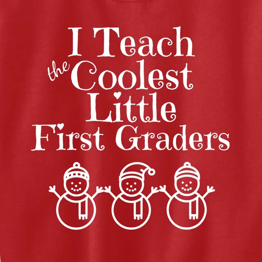 Snowman First Grade Teacher Shirt Coolest Little 1st Graders Kids Sweatshirt