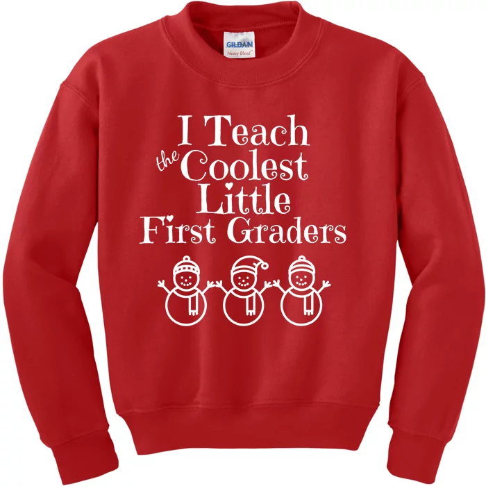 Snowman First Grade Teacher Shirt Coolest Little 1st Graders Kids Sweatshirt