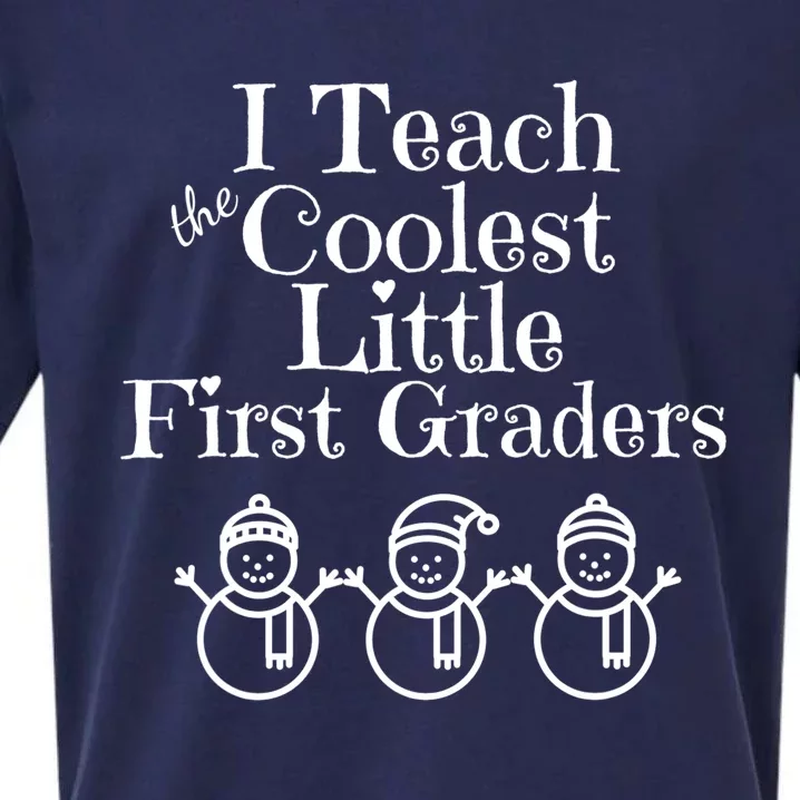 Snowman First Grade Teacher Shirt Coolest Little 1st Graders Sueded Cloud Jersey T-Shirt