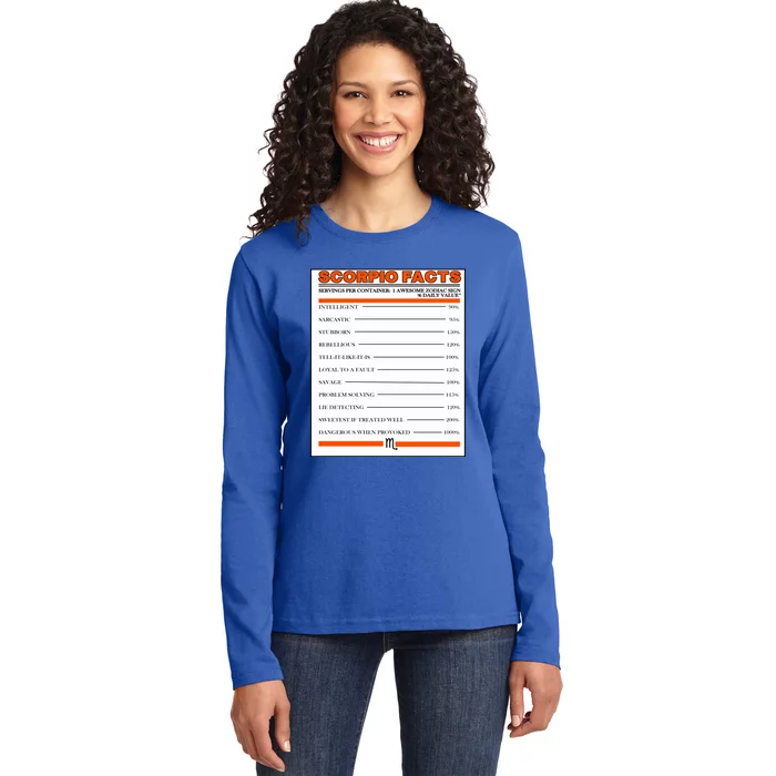 Scorpio Facts Gift Ladies Long Sleeve Shirt