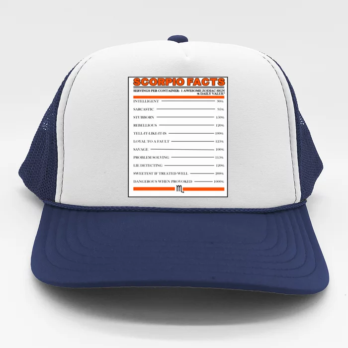 Scorpio Facts Gift Trucker Hat