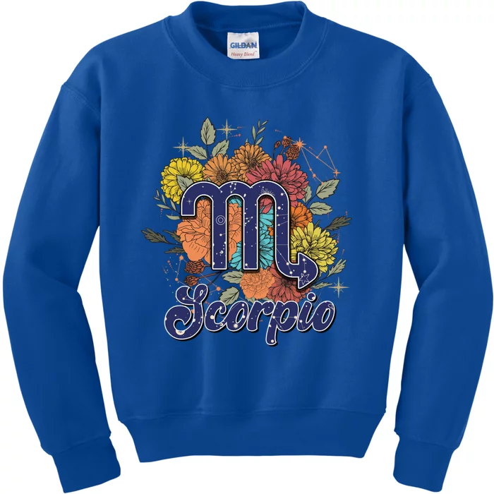 Scorpio Floral Gift Kids Sweatshirt