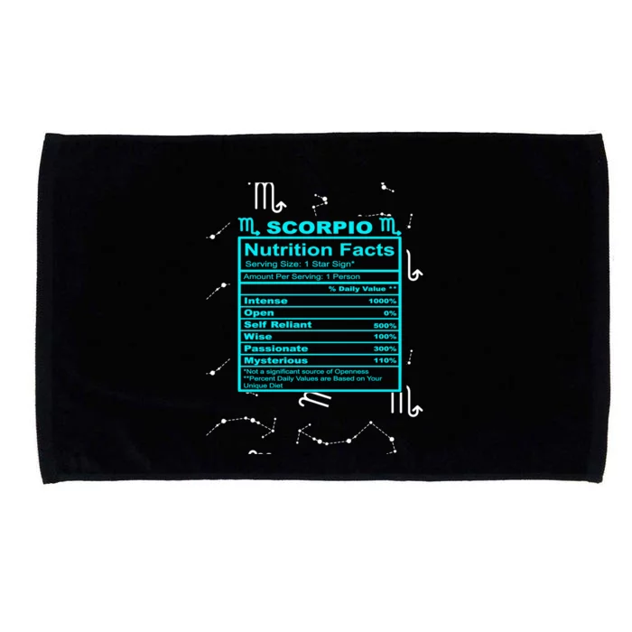 Scorpio Funny Gift Horoscope And Zodiac Funny Nutrition Facts Meaningful Gift Microfiber Hand Towel