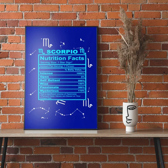 Scorpio Funny Gift Horoscope And Zodiac Funny Nutrition Facts Meaningful Gift Poster