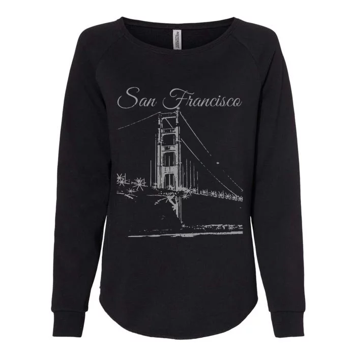 San Francisco Golden Gate Bridge California Souvenir Womens California Wash Sweatshirt