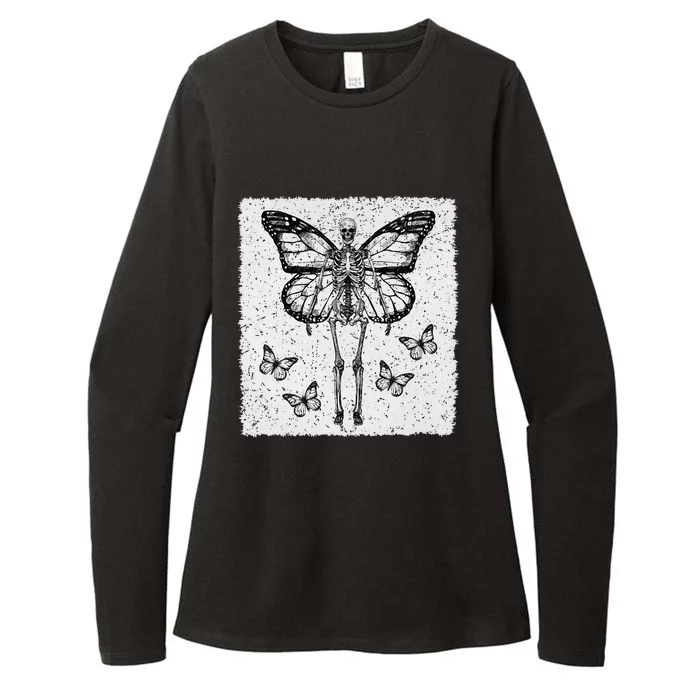 Skeleton Fairy Grunge Fairycore Aesthetic Goth Gothic Womens CVC Long Sleeve Shirt