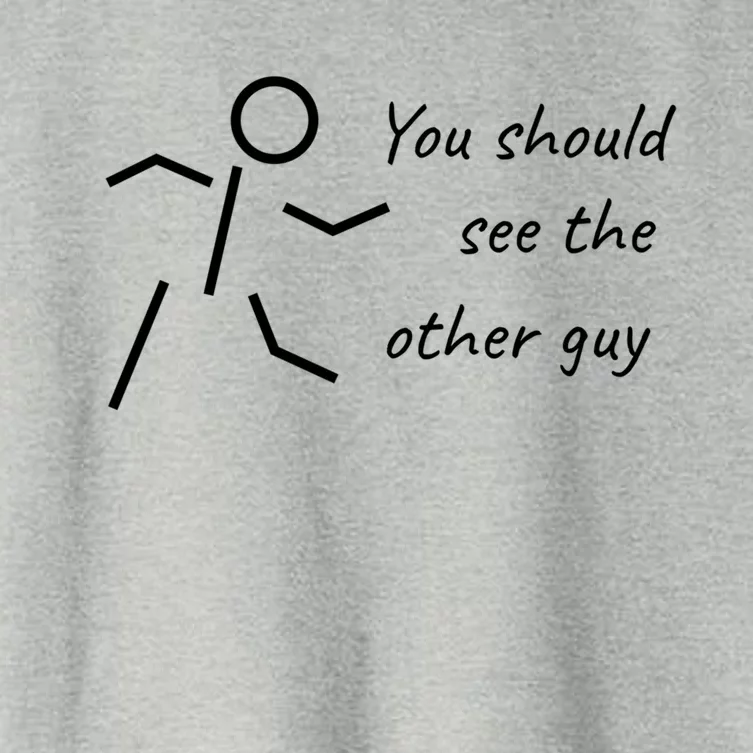 Stick Figure Gift Humorous You Should See The Other Guy Gift Women's Crop Top Tee