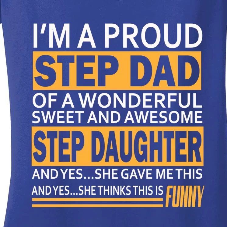 Stepdad Funny Gift From Daughter Fathers Day Stepdad Stepdad Gift Women's V-Neck T-Shirt