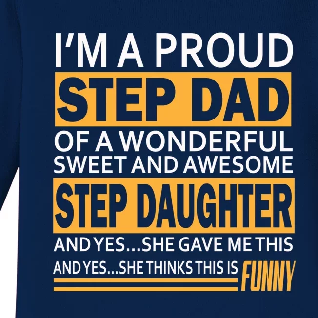 Stepdad Funny Gift From Daughter Fathers Day Stepdad Stepdad Gift Baby Long Sleeve Bodysuit