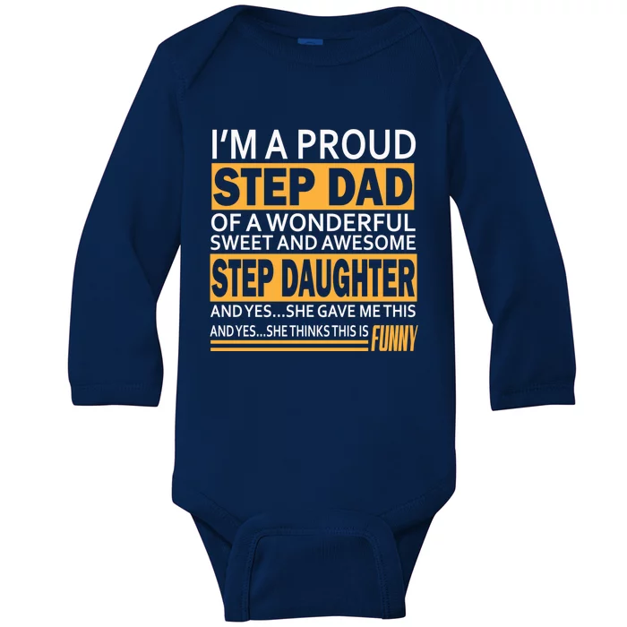 Stepdad Funny Gift From Daughter Fathers Day Stepdad Stepdad Gift Baby Long Sleeve Bodysuit