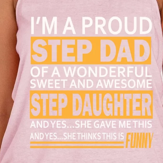 Stepdad Funny Gift From Daughter Fathers Day Stepdad Stepdad Gift Women's Knotted Racerback Tank