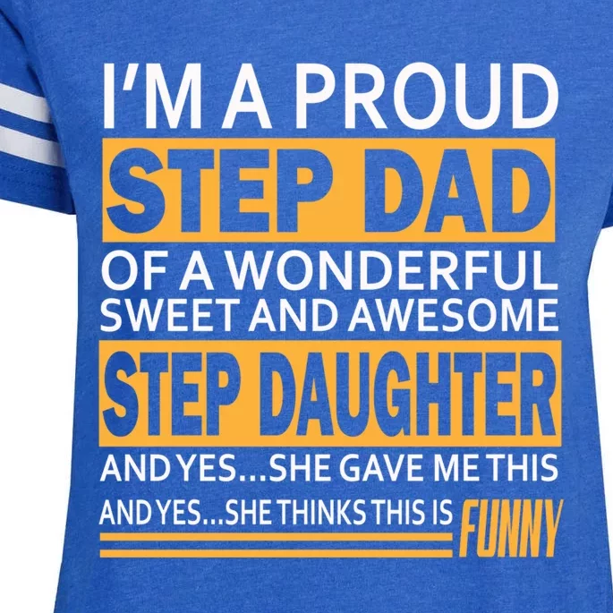 Stepdad Funny Gift From Daughter Fathers Day Stepdad Stepdad Gift Enza Ladies Jersey Football T-Shirt