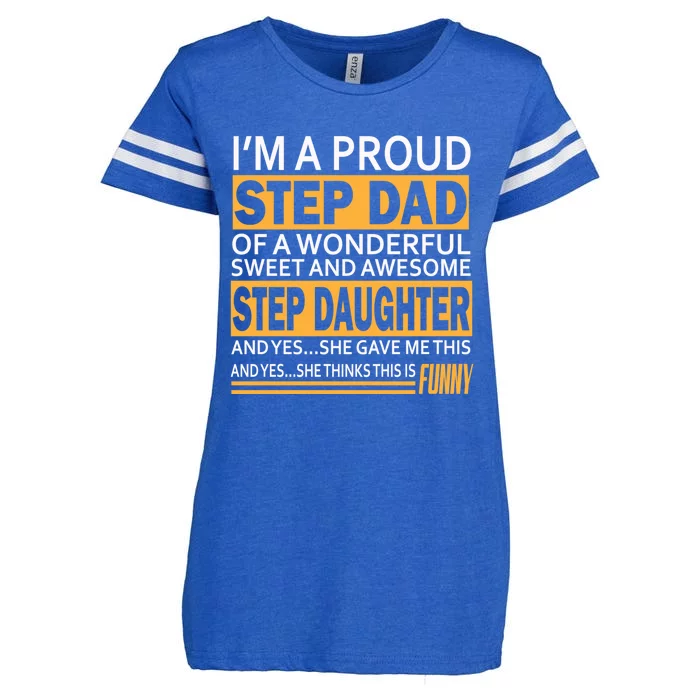 Stepdad Funny Gift From Daughter Fathers Day Stepdad Stepdad Gift Enza Ladies Jersey Football T-Shirt