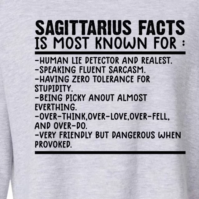 Sagittarius Facts Gift Funny Sagittarius Birthday Zodiac Funny Gift Cropped Pullover Crew