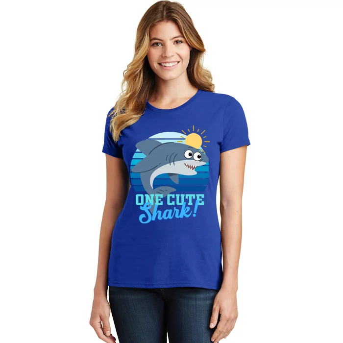 Shark Funny Gift Mommy Daddy Shark Awareness Day Great Gift Women's T-Shirt