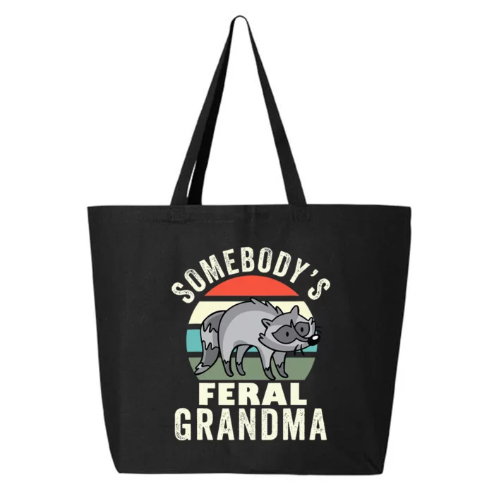 Somebodys Feral Grandma Wild Grandmother Family Retro 25L Jumbo Tote