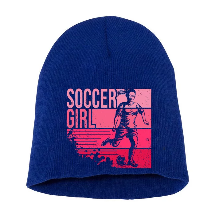 Soccer Funny Gift For Girls Funny Gift Soccer Teen Girl Player Gift Meaningful G Short Acrylic Beanie