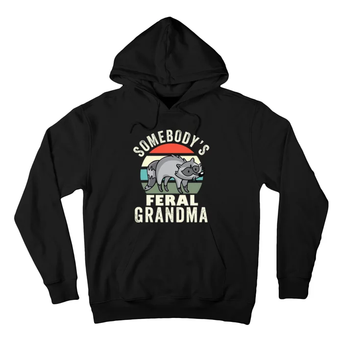 Somebodys Feral Grandma Wild Grandmother Family Retro Hoodie