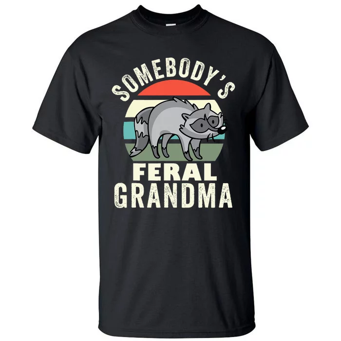 Somebodys Feral Grandma Wild Grandmother Family Retro Tall T-Shirt