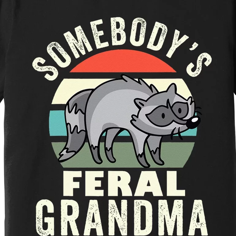 Somebodys Feral Grandma Wild Grandmother Family Retro Premium T-Shirt