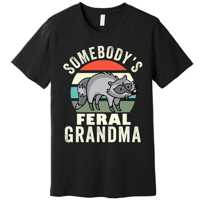 Somebodys Feral Grandma Wild Grandmother Family Retro Premium T-Shirt