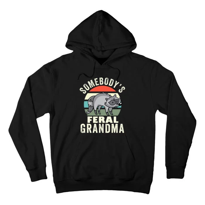 Somebodys Feral Grandma Wild Grandmother Family Retro Tall Hoodie