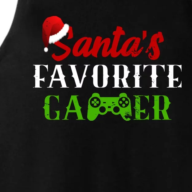 Santa's Favorite Gamer Ladies Tri-Blend Wicking Tank