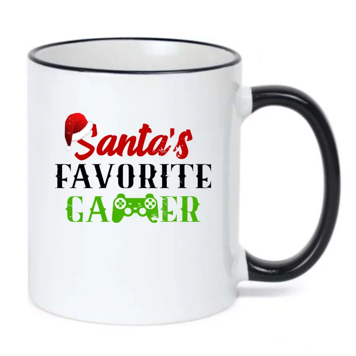 Santa's Favorite Gamer Black Color Changing Mug