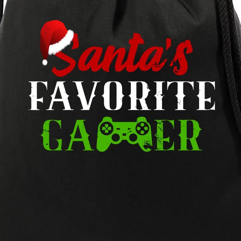 Santa's Favorite Gamer Drawstring Bag