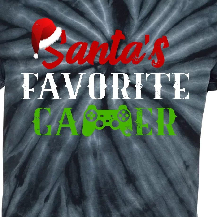 Santa's Favorite Gamer Kids Tie-Dye T-Shirt