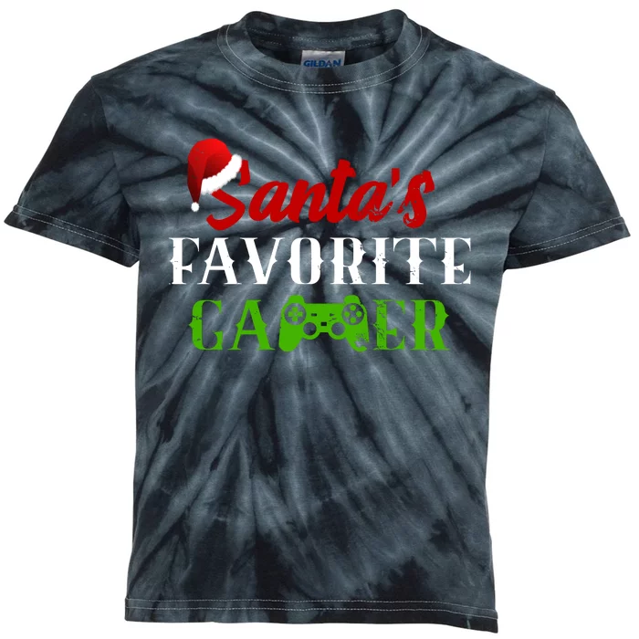 Santa's Favorite Gamer Kids Tie-Dye T-Shirt