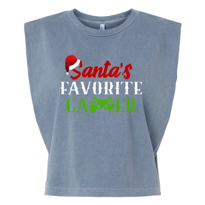 Santa's Favorite Gamer Garment-Dyed Women's Muscle Tee