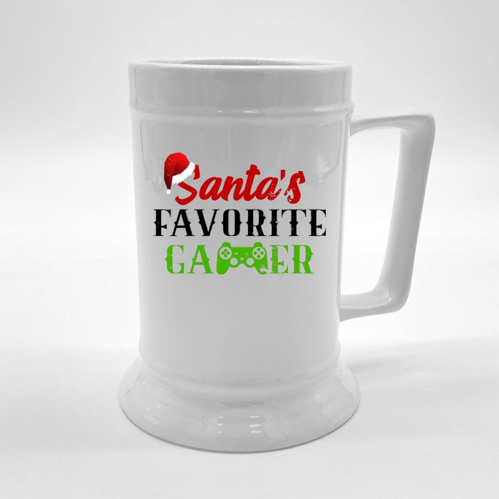 Santa's Favorite Gamer Front & Back Beer Stein