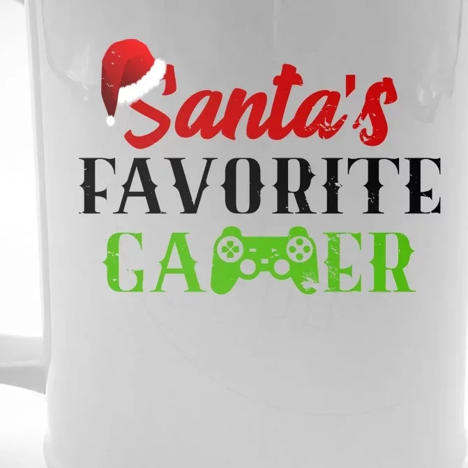 Santa's Favorite Gamer Front & Back Beer Stein