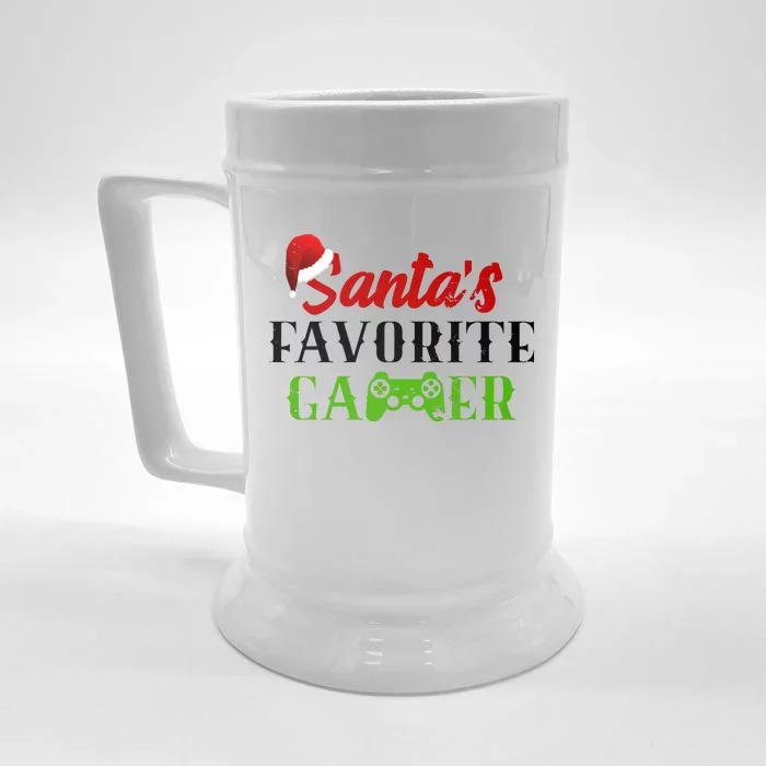 Santa's Favorite Gamer Front & Back Beer Stein