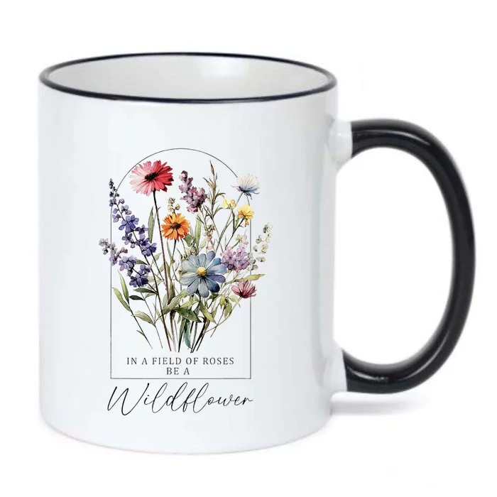 Summer Flowers Gardening Blooming Floral Wildflower Black Color Changing Mug