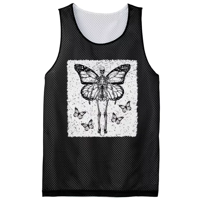 Skeleton Fairy Grunge Fairycore Aesthetic Goth Gothic Mesh Reversible Basketball Jersey Tank