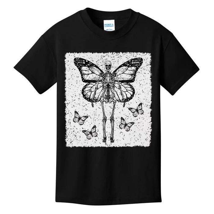 Skeleton Fairy Grunge Fairycore Aesthetic Goth Gothic Kids T-Shirt