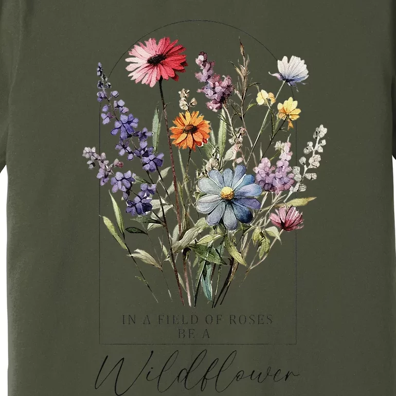 Summer Flowers Graphic Gardening Blooming Floral Wildflower Premium T-Shirt