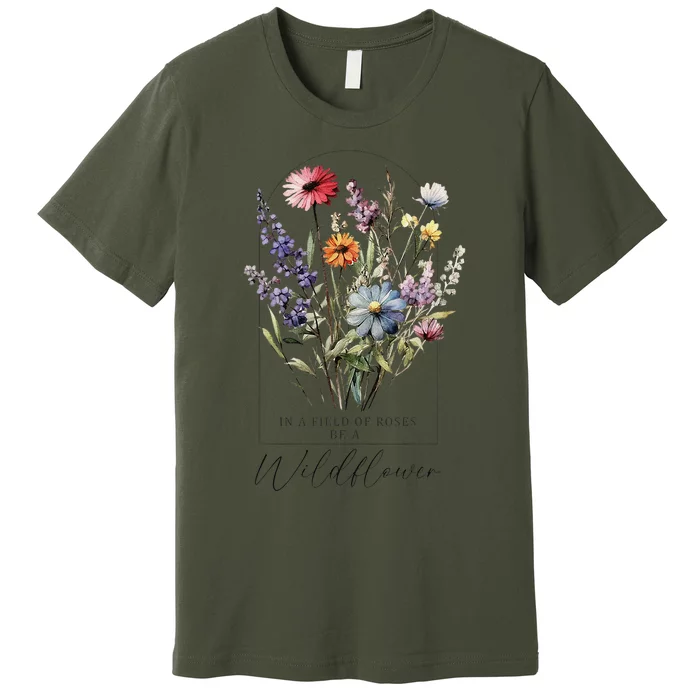 Summer Flowers Graphic Gardening Blooming Floral Wildflower Premium T-Shirt