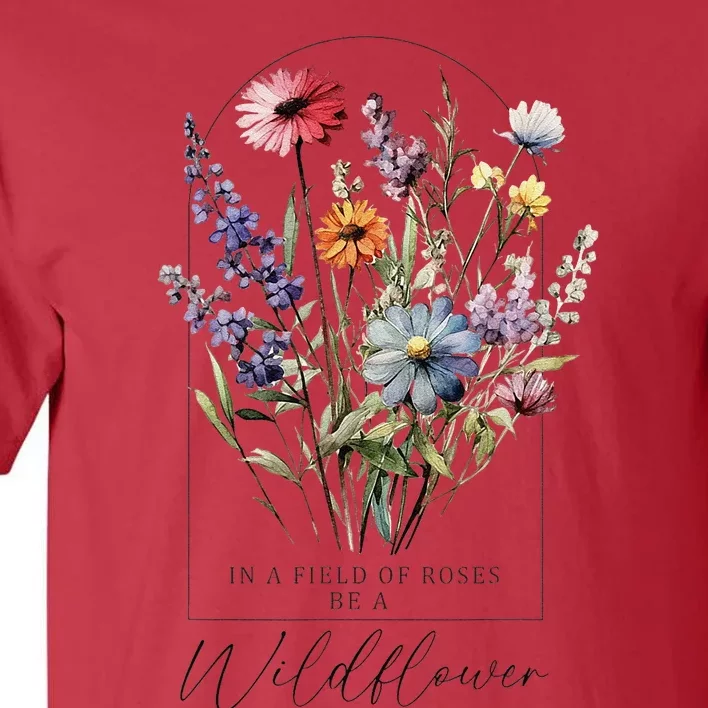 Summer Flowers Graphic Gardening Blooming Floral Wildflower Tall T-Shirt