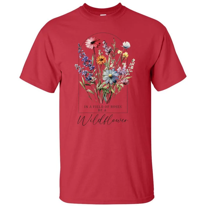 Summer Flowers Graphic Gardening Blooming Floral Wildflower Tall T-Shirt