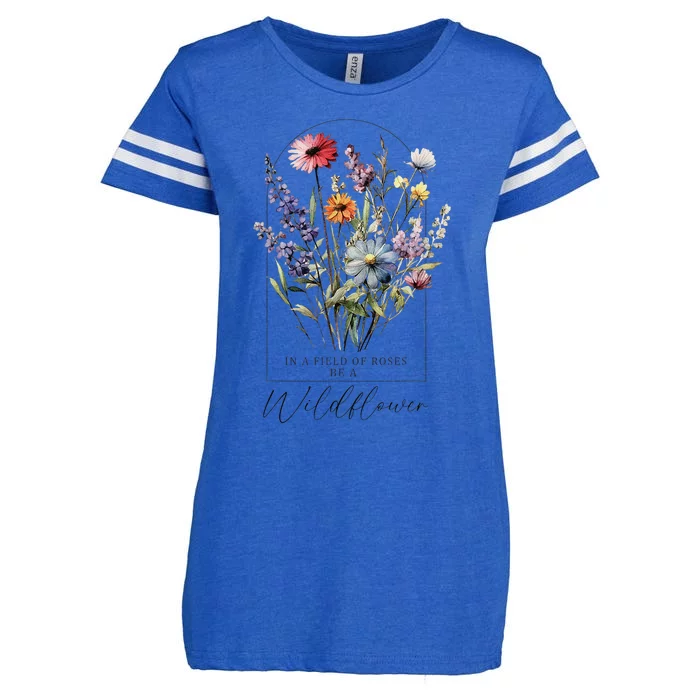 Summer Flowers Graphic Gardening Blooming Floral Wildflower Enza Ladies Jersey Football T-Shirt