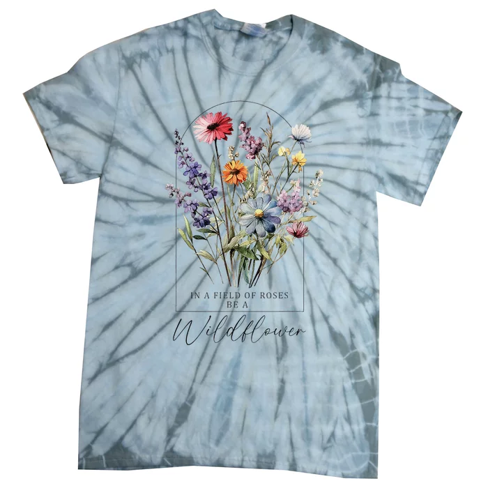 Summer Flowers Graphic Gardening Blooming Floral Wildflower Tie-Dye T-Shirt