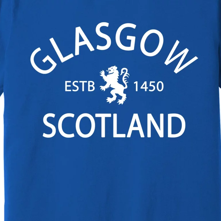 Scotland Flag Gift Scottish Ancestry Gift Funny Glasgow Scotland Cool Gift Premium T-Shirt