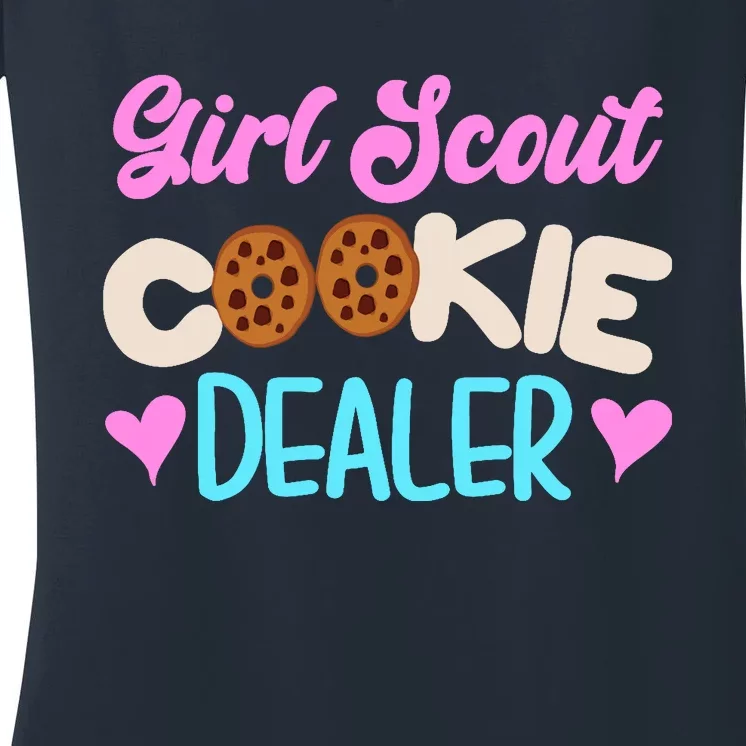 Scout for Girl Cookie Dealer Funny Scouting Family Pullover Hoodie Women's V-Neck T-Shirt