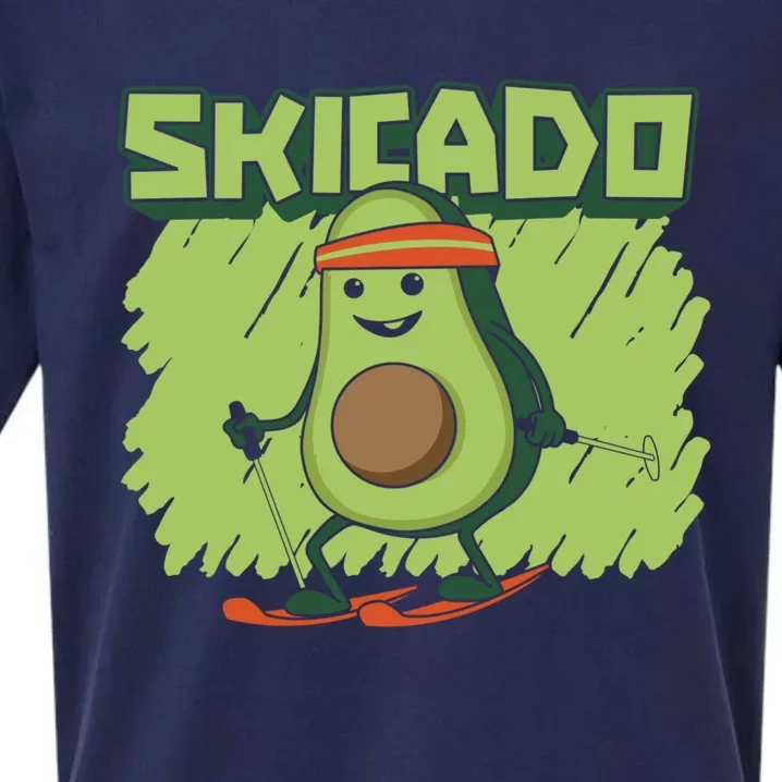 Skicado Funny Gift Winter Snow Sports Skier Ski Mountains Skiing Gift Sueded Cloud Jersey T-Shirt