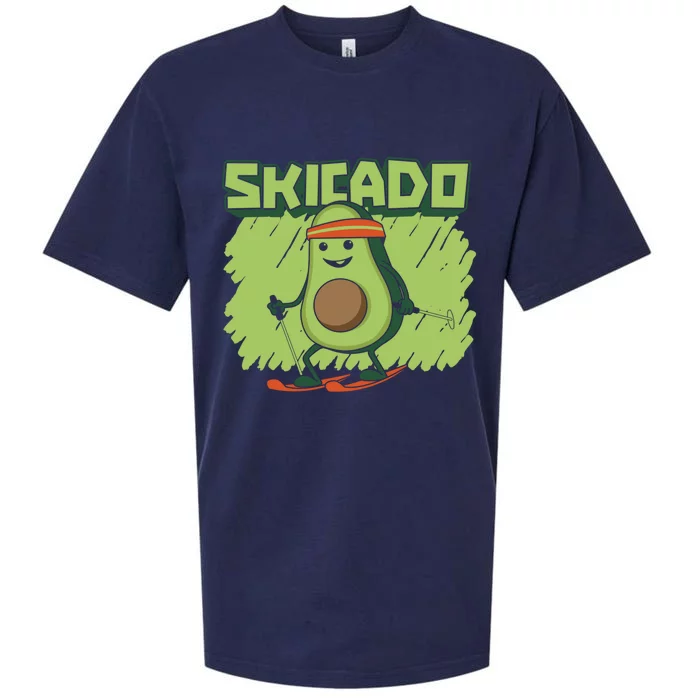 Skicado Funny Gift Winter Snow Sports Skier Ski Mountains Skiing Gift Sueded Cloud Jersey T-Shirt