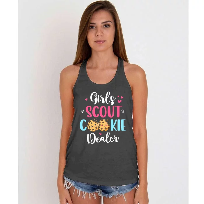 Scout For Girl Cookie Dealer Women Funny Women's Knotted Racerback Tank